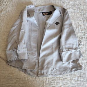 Harley Davidson Grey Soft Jacket with arm Ties 3/4 inch sleeves